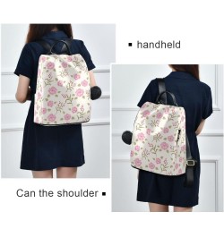 Pink Rose Backpack Purse for Women Anti Theft Fashion Back Pack Shoulder Bag $22.79 Backpacks