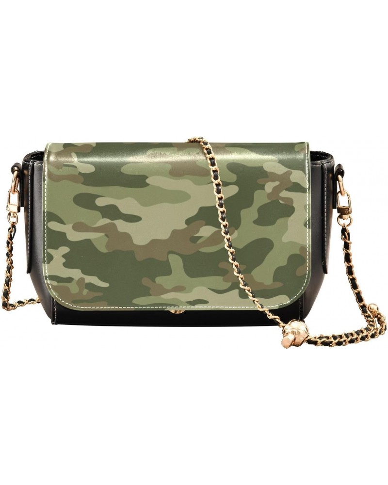 Camouflage Camo Crossbody Bags for Women Retro Cross Body Purse Small PU Leather Shoulder Handbags with Chain Strap $19.94 Cr...