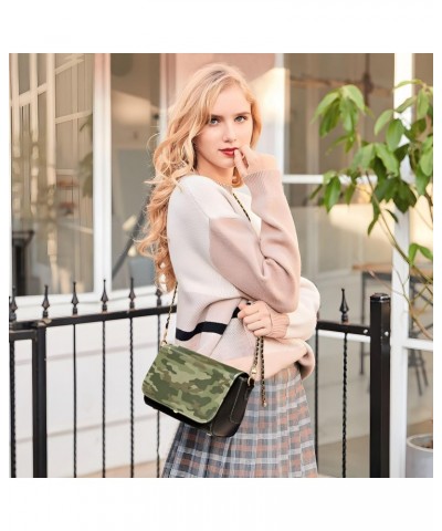 Camouflage Camo Crossbody Bags for Women Retro Cross Body Purse Small PU Leather Shoulder Handbags with Chain Strap $19.94 Cr...