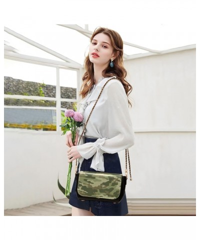 Camouflage Camo Crossbody Bags for Women Retro Cross Body Purse Small PU Leather Shoulder Handbags with Chain Strap $19.94 Cr...