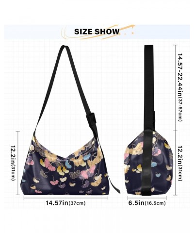 Hobo Handbag Crossbody Ginkgo Leaves Trendy PU Leather Shoulder Bags Purses Fashion Style Large Casual Sling Tote Bag Messeng...