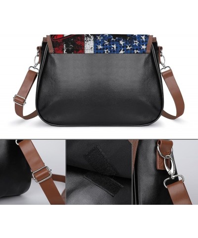 Fashion Flap Over PU Leather Small Crossbody Bag, Women Vintage Purse Bag Shoulder Bag Pattern (350) $15.40 Satchels