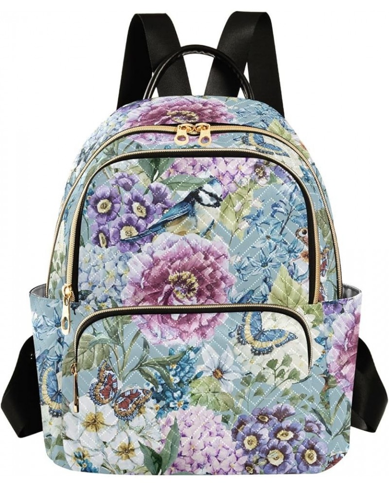 Flowers Birds Butterflies Women's Backpack Purse Causal Daypack Work Travel College Business Trip Bag Shoulder Bag Medium $20...