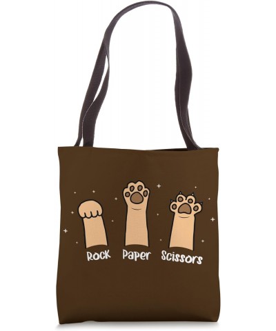 Rock Paper Scissors Hand Game Funny Cute Paw for Cat Lovers Tote Bag $11.48 Totes