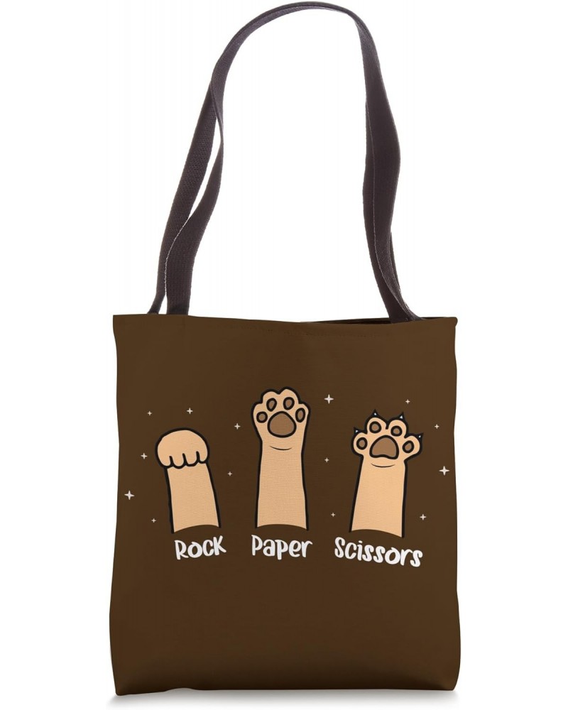 Rock Paper Scissors Hand Game Funny Cute Paw for Cat Lovers Tote Bag $11.48 Totes