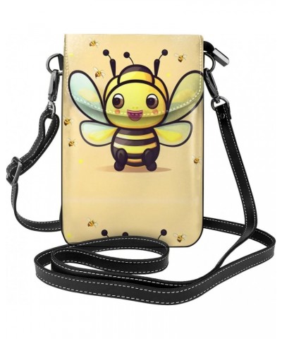 Yellow Bee Leather Cross Body Flip Phone Bag With Detachable Shoulder Straps, Used For Travel, Dating, Holiday Gifts $20.58 C...