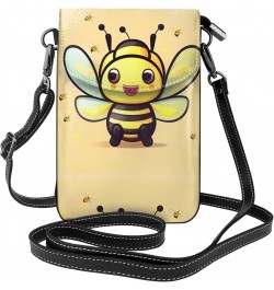 Yellow Bee Leather Cross Body Flip Phone Bag With Detachable Shoulder Straps, Used For Travel, Dating, Holiday Gifts $20.58 C...