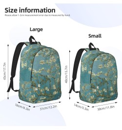 Almond Blossom Print Unisex Canvas Backpack Cute Backpack For Travel Sports Casual Aesthetic Backpack Black Small $21.11 Back...