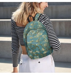 Almond Blossom Print Unisex Canvas Backpack Cute Backpack For Travel Sports Casual Aesthetic Backpack Black Small $21.11 Back...