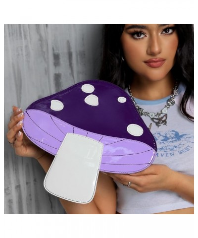 Cute Mushroom Backpack Purse Shoulder Bag for Women Funny Shaped Purses and Handbags Novelty Crossbody Bag Purple $17.35 Back...