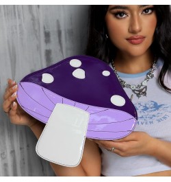 Cute Mushroom Backpack Purse Shoulder Bag for Women Funny Shaped Purses and Handbags Novelty Crossbody Bag Purple $17.35 Back...