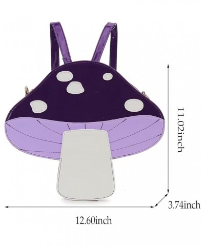 Cute Mushroom Backpack Purse Shoulder Bag for Women Funny Shaped Purses and Handbags Novelty Crossbody Bag Purple $17.35 Back...