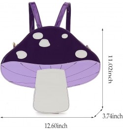 Cute Mushroom Backpack Purse Shoulder Bag for Women Funny Shaped Purses and Handbags Novelty Crossbody Bag Purple $17.35 Back...