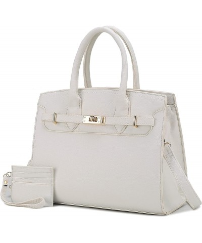 Satchel bag for Women, Vegan Leather Top-Handle Shoulder Handbag Purse Calla White $29.50 Satchels