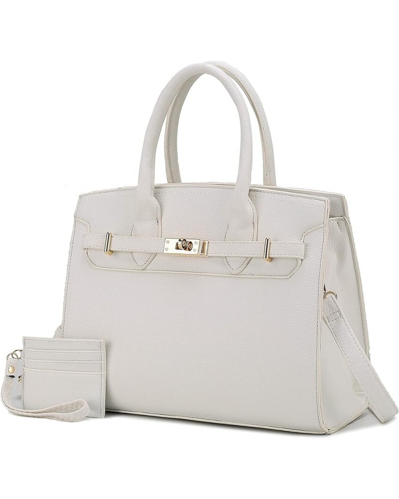 Satchel bag for Women, Vegan Leather Top-Handle Shoulder Handbag Purse Calla White $29.50 Satchels