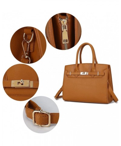 Satchel bag for Women, Vegan Leather Top-Handle Shoulder Handbag Purse Calla White $29.50 Satchels