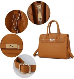 Satchel bag for Women, Vegan Leather Top-Handle Shoulder Handbag Purse Calla White $29.50 Satchels