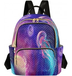 Backpack Purse for Women Space Galaxy Planets Jellyfish, Mini Fashion Backpack Lightweight Casual Daypack Shoulder Bag Travel...