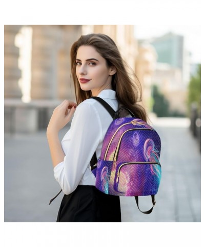 Backpack Purse for Women Space Galaxy Planets Jellyfish, Mini Fashion Backpack Lightweight Casual Daypack Shoulder Bag Travel...