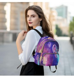 Backpack Purse for Women Space Galaxy Planets Jellyfish, Mini Fashion Backpack Lightweight Casual Daypack Shoulder Bag Travel...