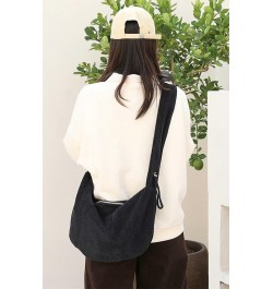 Corduroy Shoulder Bag for Women Canvas Tote Bags Crossbody Handbag Large Capacity Hobo Purse Casual Work Shopping B-black $24...