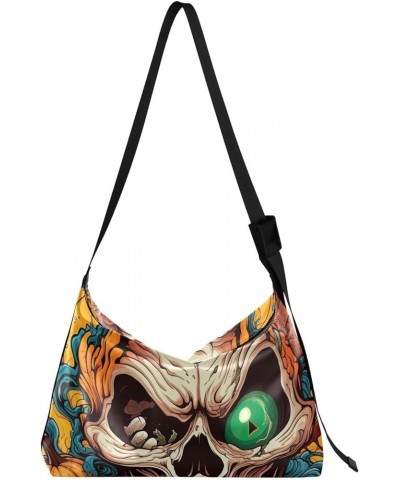 Orange Blue Trucks Shoulder Bag Crossbody Men's Cross Body Bag Shoulder Bags for Women PU Leather Halloween Skull Doodle $18....