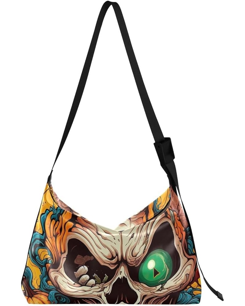 Orange Blue Trucks Shoulder Bag Crossbody Men's Cross Body Bag Shoulder Bags for Women PU Leather Halloween Skull Doodle $18....