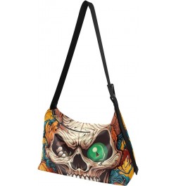 Orange Blue Trucks Shoulder Bag Crossbody Men's Cross Body Bag Shoulder Bags for Women PU Leather Halloween Skull Doodle $18....