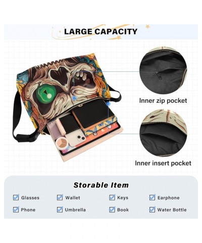 Orange Blue Trucks Shoulder Bag Crossbody Men's Cross Body Bag Shoulder Bags for Women PU Leather Halloween Skull Doodle $18....