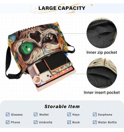 Orange Blue Trucks Shoulder Bag Crossbody Men's Cross Body Bag Shoulder Bags for Women PU Leather Halloween Skull Doodle $18....