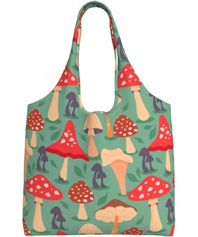 Mushrooms Single Shoulder Commuter Canvas Tote Bags For Women And Men Mushrooms 6 $11.65 Totes