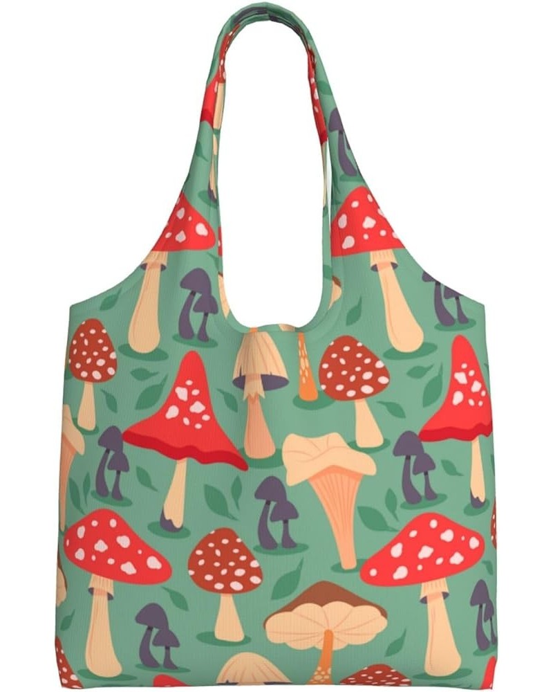 Mushrooms Single Shoulder Commuter Canvas Tote Bags For Women And Men Mushrooms 6 $11.65 Totes