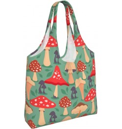 Mushrooms Single Shoulder Commuter Canvas Tote Bags For Women And Men Mushrooms 6 $11.65 Totes