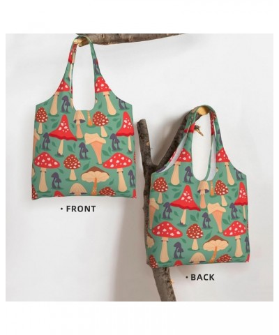 Mushrooms Single Shoulder Commuter Canvas Tote Bags For Women And Men Mushrooms 6 $11.65 Totes