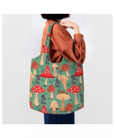 Mushrooms Single Shoulder Commuter Canvas Tote Bags For Women And Men Mushrooms 6 $11.65 Totes