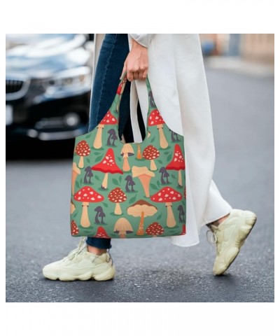 Mushrooms Single Shoulder Commuter Canvas Tote Bags For Women And Men Mushrooms 6 $11.65 Totes