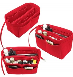 Organizer Insert for Tote Bag Felt Bag Organizer Purse Organizer Insert Handbag Organizer For Speedy, Tote, Handbag (Red,11.8...