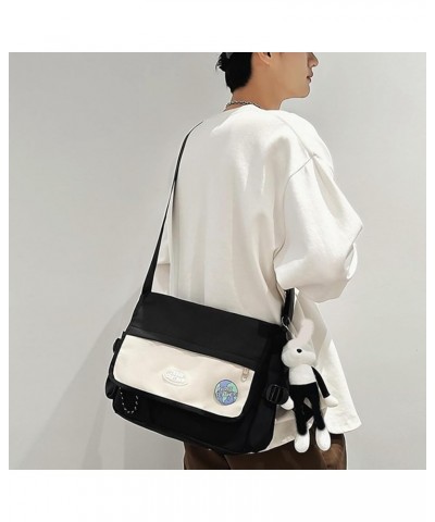 Large Capacity Street Style Messenger Bag Crossbody Bags Fashionable and Practical Handbag for Everyday Use Black $12.92 Cros...