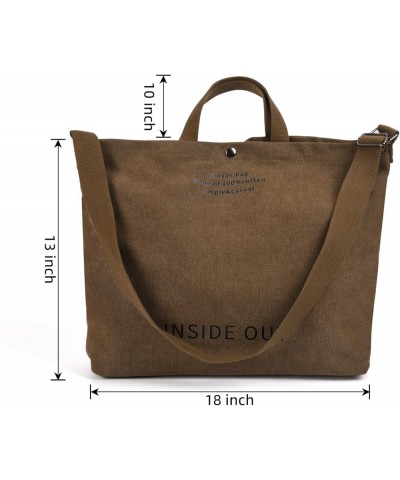 Canvas Tote Handbags for Women Tote Bag Crossbody Top Handle Bag Casual Shoulder Work Bag Coffee $11.21 Totes