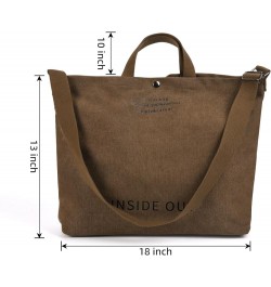 Canvas Tote Handbags for Women Tote Bag Crossbody Top Handle Bag Casual Shoulder Work Bag Coffee $11.21 Totes