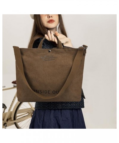 Canvas Tote Handbags for Women Tote Bag Crossbody Top Handle Bag Casual Shoulder Work Bag Coffee $11.21 Totes