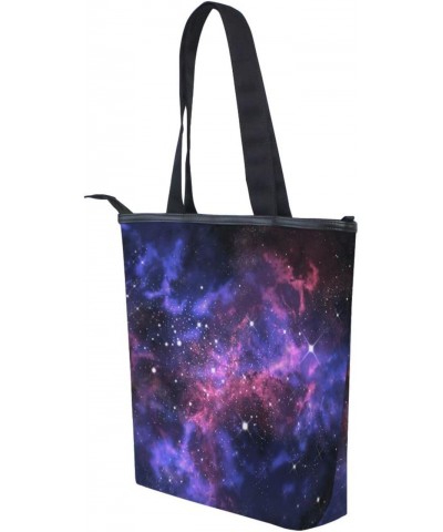 Purple Universe Starry Sky The Tote Bag for Women Big Capacity Women's Shoulder Handbags Canvas Shopping Dating Bag $10.81 Totes