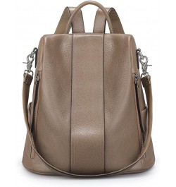 Leather Backpack Purses for Women Antitheft Soft Rucksack Ladies Shoulder Bag Medium Khaki $55.47 Backpacks