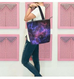 Purple Universe Starry Sky The Tote Bag for Women Big Capacity Women's Shoulder Handbags Canvas Shopping Dating Bag $10.81 Totes