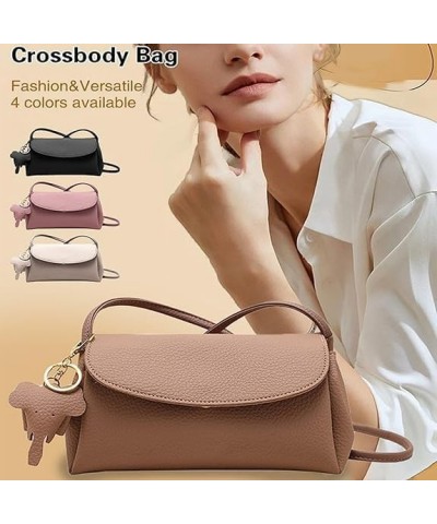 Women's Crossbody Handbags with Elephant Pendant, High-end and Fashionable Adjustable Leather Shoulder Handbag Pink $11.98 Cr...