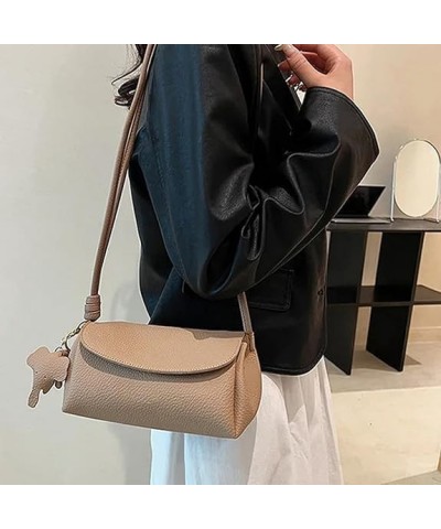 Women's Crossbody Handbags with Elephant Pendant, High-end and Fashionable Adjustable Leather Shoulder Handbag Pink $11.98 Cr...