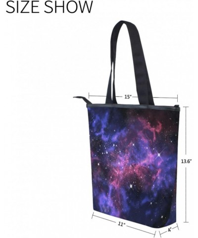 Purple Universe Starry Sky The Tote Bag for Women Big Capacity Women's Shoulder Handbags Canvas Shopping Dating Bag $10.81 Totes