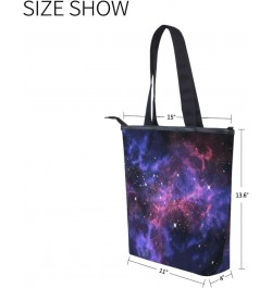 Purple Universe Starry Sky The Tote Bag for Women Big Capacity Women's Shoulder Handbags Canvas Shopping Dating Bag $10.81 Totes