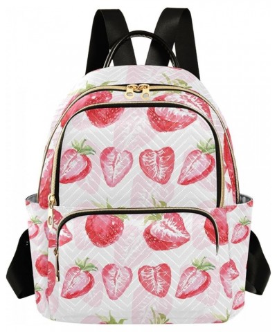 Women Backpack Sweet Strawberry Pink Anti-Theft Travel Backpack with Luggage Belt Lightweight Handbag Lady Purse Roomy Double...