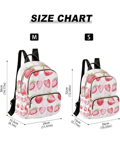 Women Backpack Sweet Strawberry Pink Anti-Theft Travel Backpack with Luggage Belt Lightweight Handbag Lady Purse Roomy Double...